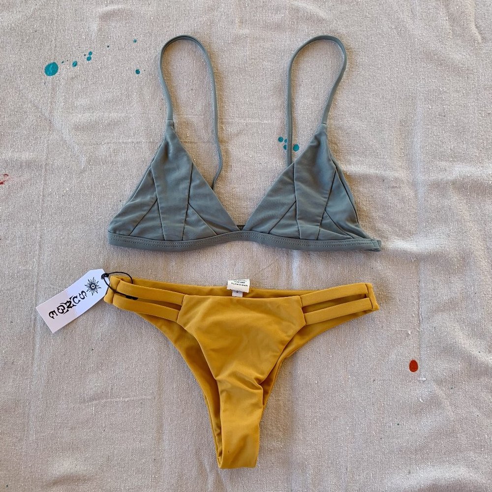 Sage & Mustard Bikini Set